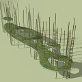 Tea Field Ladder Sculpture Sketch Art Installation Sketch 3d model