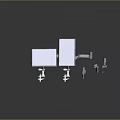 White Electronic Monitor Mounts With Ergonomic Design Various Angles And Structures