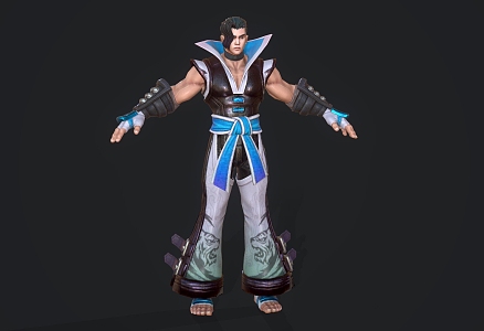 Fighter martial artist warrior game character 3d model