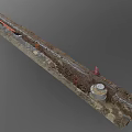 Excavated Road Facilities With Traffic Cones Brown Pipes And Concrete Structures