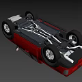 Red Modern Pickup Truck With Bold Front Grille And Off Road Tires