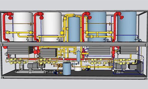 Industrial LOFT Equipment Machinery Equipment Piping 3d model