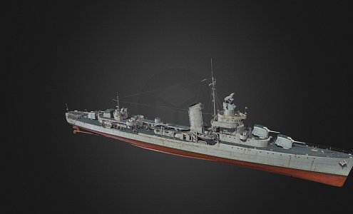 modern warship destroyer weapon ship cruiser ship 3d model