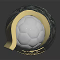 Elegant Golden Trophy With Sphere Top And Marble Base Design 3d model