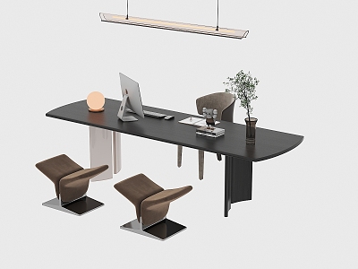 Desk and chair combination model