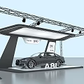 Car Display Stand With Metal Frame And Lighting For Audi Exhibition Booth