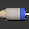 Aerospace Merlin Rocket Engine With Blue And White Propulsion Design For Space Technology