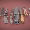 Vintage Knives and Daggers Collection With Various Handles and Blade Designs