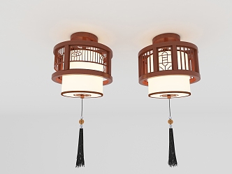 New Chinese-style ceiling aisle lamp 3d model