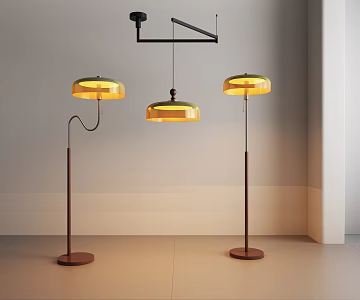 Restaurant rocker displaceable chandelier floor lamp 3d model