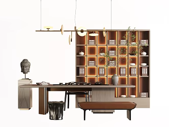 New Chinese Style Study Desk Tea Room Tea Table 3d model