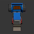 Blue Toy Bulldozer With Red Shovel Accents And Black Wheels Design