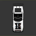 White Modified Sports Car With Open Hood Exposed Engine Red Logo And Rear Spoiler
