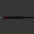 Red and Black Modern Assault Rifle With Detachable Magazine and Tactical Grip