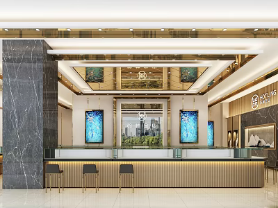 Light Luxury Jewelry Store 3d model
