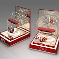 CHILDGREAT Red Display Shelves With Metal Frame And Red Seat Showcase Stand