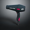 Parlux 3000 Black Hair Dryer With Red Accents And Ergonomic Handle Design