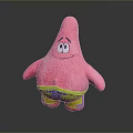 Patrick Star Plush Toy With Pink Color Big Eyes And Green Yellow Shorts