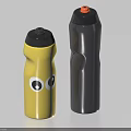 Practical Water Bottles For Daily Use Yellow With Eye Patterns And Black With Orange Cap
