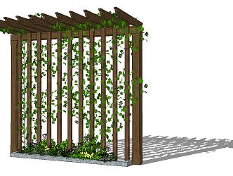 Modern plant wall courtyard green plant retaining wall outdoor chime 3d model