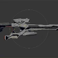 Futuristic Sci Fi Weapon With Metallic Structure And Sleek Mechanical Design 3d model