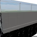 Modern Elevated Structure With Glass Railing And Gray Wall Panels Design 3d model