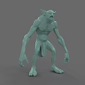 Game Movie Fantasy Creature Character Light Green With Pointed Ears Long Arms And Hunched Posture