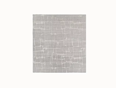 Gray Square Rug With White Abstract Grid Pattern For Modern Home Decor 3d model