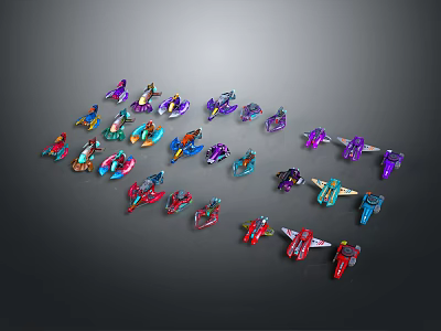 Assorted Colorful Small Toy Models With Various Designs And Bright Colors 3d model