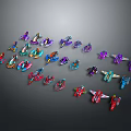 Assorted Colorful Small Toy Models With Various Designs And Bright Colors
