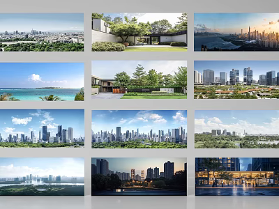 Urban Public Facilities Featuring Modern Parks Green Spaces And City Skyline 3d model