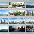 Urban Public Facilities Featuring Modern Parks Green Spaces And City Skyline