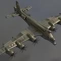 Vintage Military Fighter Aircraft With Multi Propellers Wings And Star Insignia