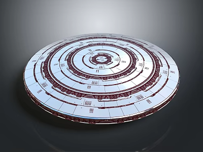Intricate Circular Disc Design Featuring Multi Layered Concentric Patterns And Symbols 3d model