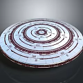 Intricate Circular Disc Design Featuring Multi Layered Concentric Patterns And Symbols 3d model