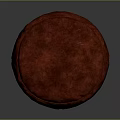 Round Red Textured Leather Sofa Stool for Modern Living Room Decor