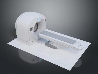 White Medical CT Scanner Diagnostic Imaging Equipment With Patient Examination Table 3d model