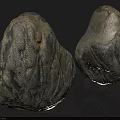 Two Natural Gray White Stones With Rough Textured Surface And Irregular Shape