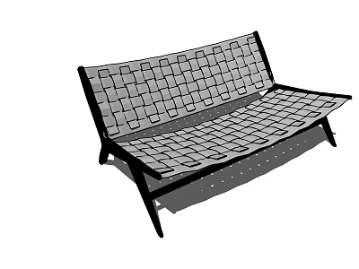 Modern leisure chair with seat 3d model