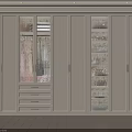 Elegant Cream White Full Wall Wardrobe With Glass Doors Drawers And Warm Built In Lights