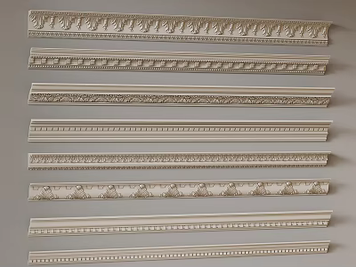 Various Ornate Decorative Moldings With Intricate Patterns For Interior Decoration 3d model