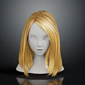 Human Head Mannequin With Long Blonde Hair And Detailed Facial Features