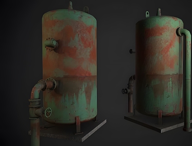 Realistic Old Water Tank Modern Realistic Industrial Equipment Facilities Old Water Tank 3d model