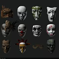 Various Decorative Masks With Diverse Designs And Stylish Patterns For
