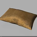 Brown Textured Burlap Cushion For Home Decor And Comfortable Use 3d model