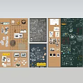 Wall Hangings Featuring Decorative Cork Peg Chalk Boards With Photos Notes Drawings And Items