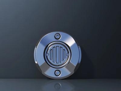 High Quality Silver Metal Round Hardware Tool with Stripes and Screws Design 3d model