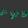 Cartoon Style Trees With Green Leaves And White Trunks In Paper Art Design