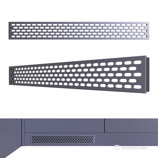 Building Exterior Wall With Perforated Panel Design And Modern Architectural Structure 3d model 