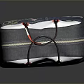 Stylish Gray And White Combination Handbag With Red Leather Handles For Daily Use